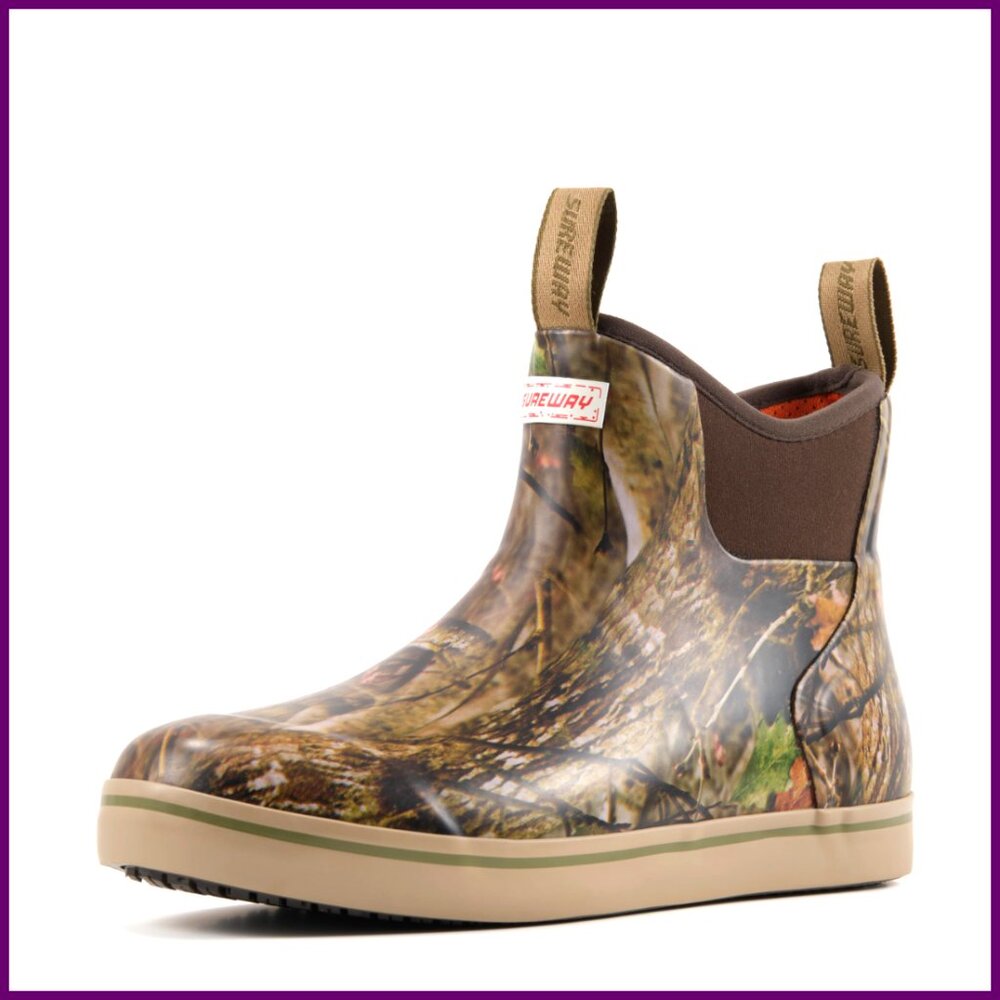 Women's Waterproof Ankle Boots, Non-Slip Fishing Deck Shoes, Lightweight Work